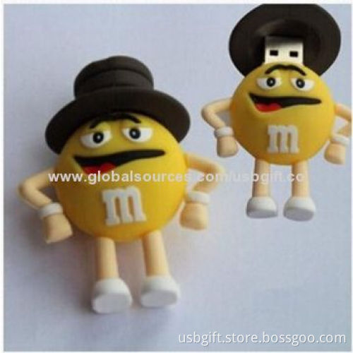 High Quality Gift USB Flash Memory, Cute Cartoon Shaped, PVC Material, 4GB